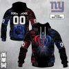 NFL New York Giants Custom Name Number Rose Dragon Pullover Hoodie
