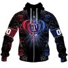 NFL New York Giants Custom Name Number Rose Dragon Zip Up Hoodie