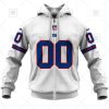 NFL New York Giants Custom Name Number White Road Jersey Zip Up Hoodie