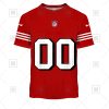 NFL San Francisco 49ers Custom Name Number Scarlet Alternate Jersey T-Shirt