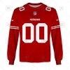 NFL San Francisco 49ers Custom Name Number Scarlet Home Jersey Sweatshirt