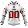 NFL San Francisco 49ers Custom Name Number White Road Jersey Zip Up Hoodie