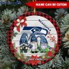 NFL Seattle Seahawks Custom Name Cute Gnome Round Ornament