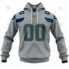 NFL Seattle Seahawks Custom Name Number Gray Alternate Jersey Pullover Hoodie