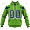NFL Seattle Seahawks Custom Name Number Green Alternate Jersey Zip Up Hoodie
