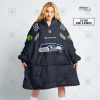 NFL Seattle Seahawks Custom Name Number Navy Home Jersey Fleece Oodie