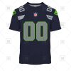 NFL Seattle Seahawks Custom Name Number Navy Home Jersey T-Shirt