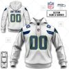 NFL Seattle Seahawks Custom Name Number White Road Jersey Pullover Hoodie