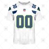 NFL Seattle Seahawks Custom Name Number White Road Jersey T-Shirt