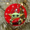 NFL Tampa Bay Buccaneers Baby Yoda Round Ornament