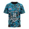 AFL Port Adelaide Custom Name Number Camo Morden Art Style T-Shirt