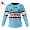 NRL Cronulla-Sutherland Sharks Custom Name Number 2024 Home Jersey Sweatshirt