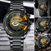 NFL Green Bay Packers Custom Name Fan Gifts Steel Watch