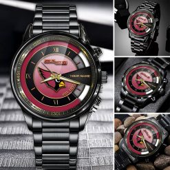NFL Arizona Cardinals Custom Name Fan Gifts Steel Watch