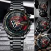 NFL Houston Texans Custom Name Fan Gifts Steel Watch