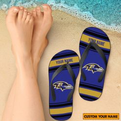 NFL Baltimore Ravens Custom Name Gift For Fans Flip Flops