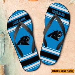 NFL Carolina Panthers Custom Name Gift For Fans Flip Flops