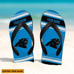 NFL Carolina Panthers Custom Name Gift For Fans Flip Flops