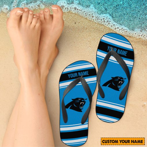 NFL Carolina Panthers Custom Name Gift For Fans Flip Flops