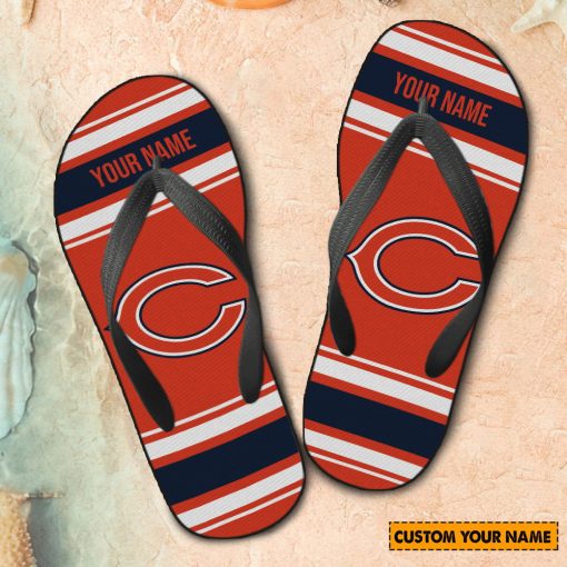NFL Chicago Bears Custom Name Gift For Fans Flip Flops