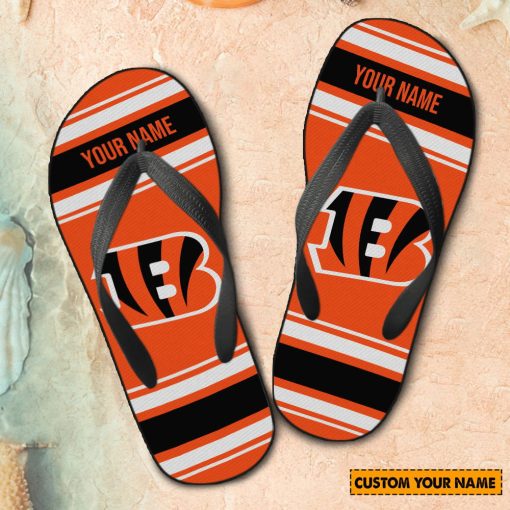 NFL Cincinnati Bengals Custom Name Gift For Fans Flip Flops
