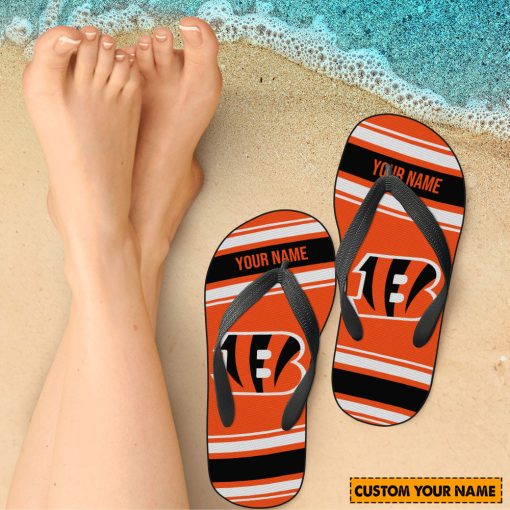NFL Cincinnati Bengals Custom Name Gift For Fans Flip Flops