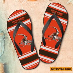 NFL Cleveland Browns Custom Name Gift For Fans Flip Flops