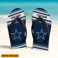 NFL Dallas Cowboys Custom Name Gift For Fans Flip Flops