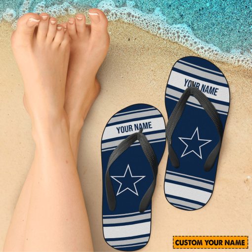 NFL Dallas Cowboys Custom Name Gift For Fans Flip Flops