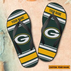 NFL Green Bay Packers Custom Name Gift For Fans Flip Flops