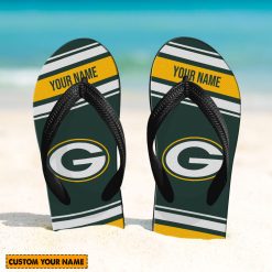 NFL Green Bay Packers Custom Name Gift For Fans Flip Flops