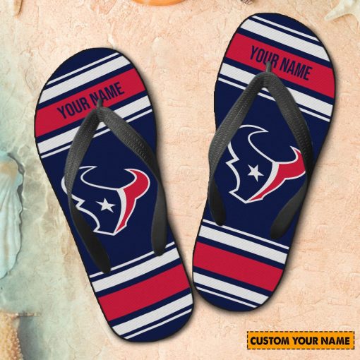 NFL Houston Texans Custom Name Gift For Fans Flip Flops
