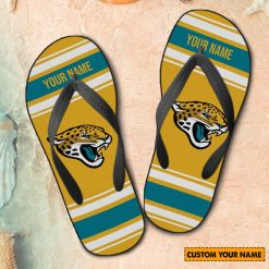 NFL Jacksonville Jaguars Custom Name Gift For Fans Flip Flops