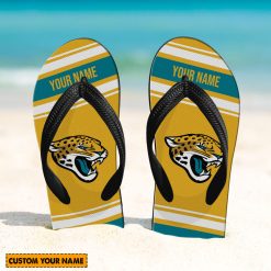 NFL Jacksonville Jaguars Custom Name Gift For Fans Flip Flops