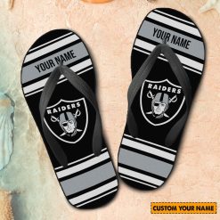 NFL Las Vegas Raiders Custom Name Gift For Fans Flip Flops