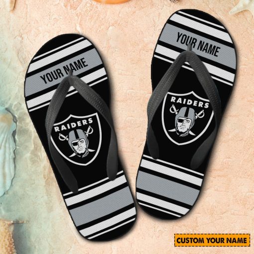 NFL Las Vegas Raiders Custom Name Gift For Fans Flip Flops