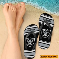 NFL Las Vegas Raiders Custom Name Gift For Fans Flip Flops