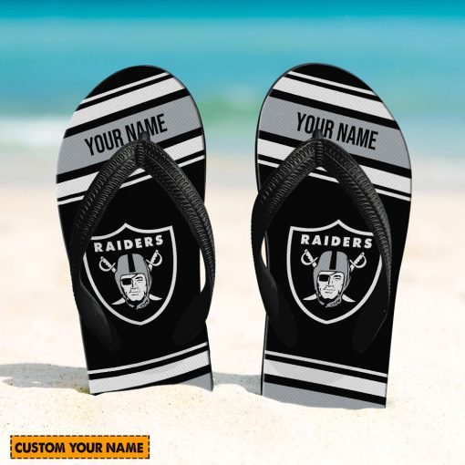 NFL Las Vegas Raiders Custom Name Gift For Fans Flip Flops