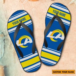 NFL Los Angeles Rams Custom Name Gift For Fans Flip Flops