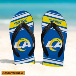 NFL Los Angeles Rams Custom Name Gift For Fans Flip Flops