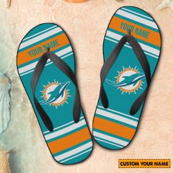 NFL Miami Dolphins Custom Name Gift For Fans Flip Flops