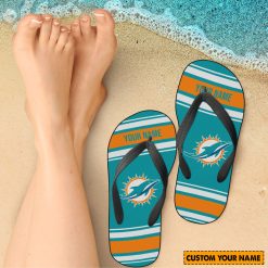 NFL Miami Dolphins Custom Name Gift For Fans Flip Flops