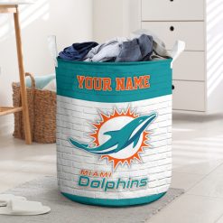 NFL Miami Dolphins Custom Name Gift For Fans Laundry Basket