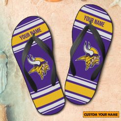 NFL Minnesota Vikings Custom Name Gift For Fans Flip Flops