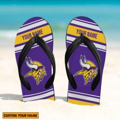 NFL Minnesota Vikings Custom Name Gift For Fans Flip Flops