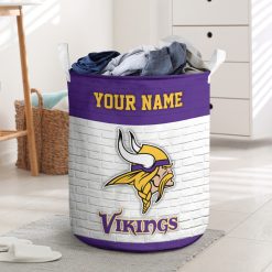 NFL Minnesota Vikings Custom Name Gift For Fans Laundry Basket