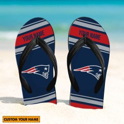 NFL New England Patriots Custom Name Gift For Fans Flip Flops