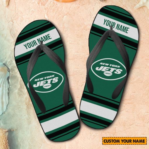 NFL New York Jets Custom Name Gift For Fans Flip Flops