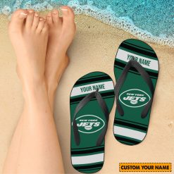 NFL New York Jets Custom Name Gift For Fans Flip Flops