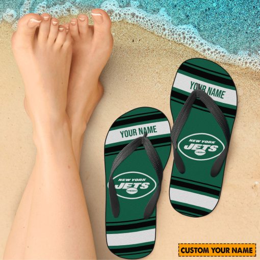 NFL New York Jets Custom Name Gift For Fans Flip Flops